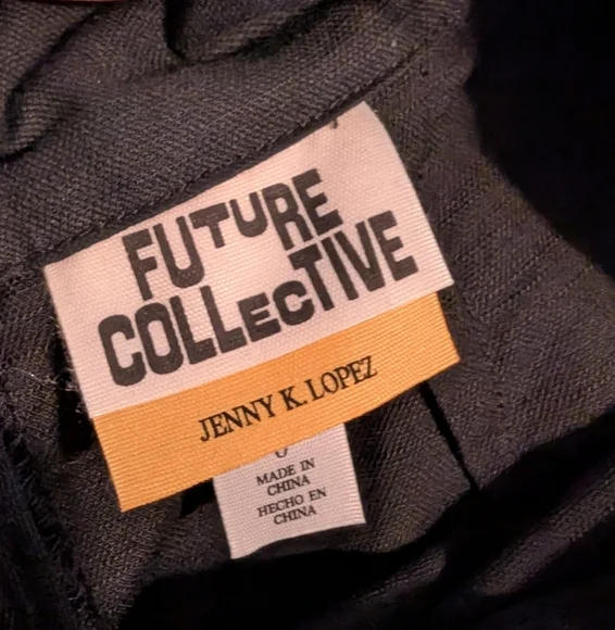 Future Collective Maxi Dress Black Linen With Bow - Picture 3 of 4